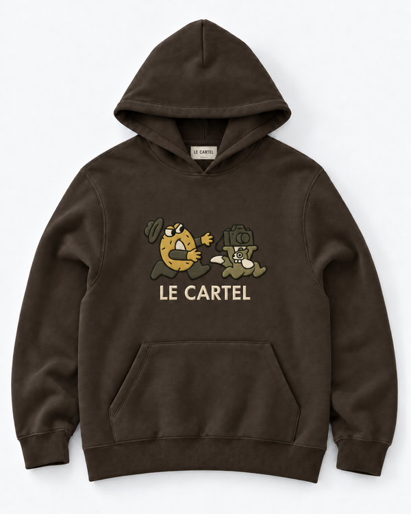 ATTRAPE-MOI SI TU PEUX・Hoodie unisexe brodé・Chocolat