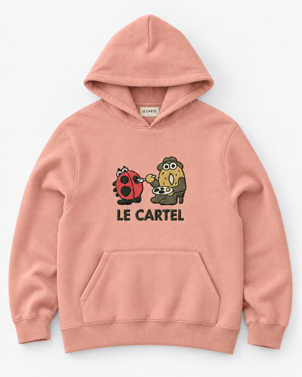 DESSINE-MOI UNE COCCINELLE・Hoodie unisexe brodé・Rose
