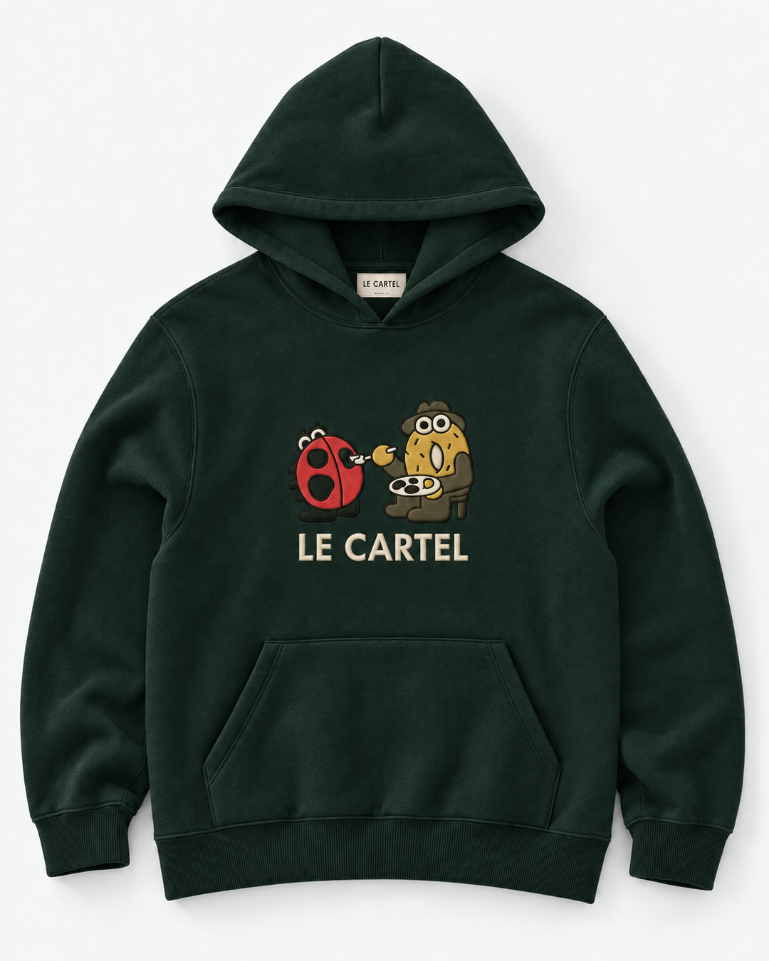 DESSINE-MOI UNE COCCINELLE・Hoodie unisexe brodé・Vert