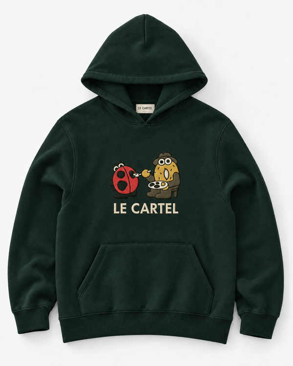 DESSINE-MOI UNE COCCINELLE・Hoodie unisexe brodé・Vert