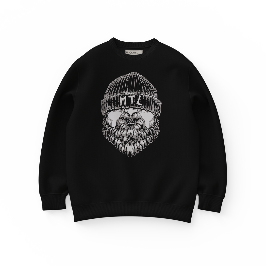 BARBU・Crewneck・Blanc / Noir