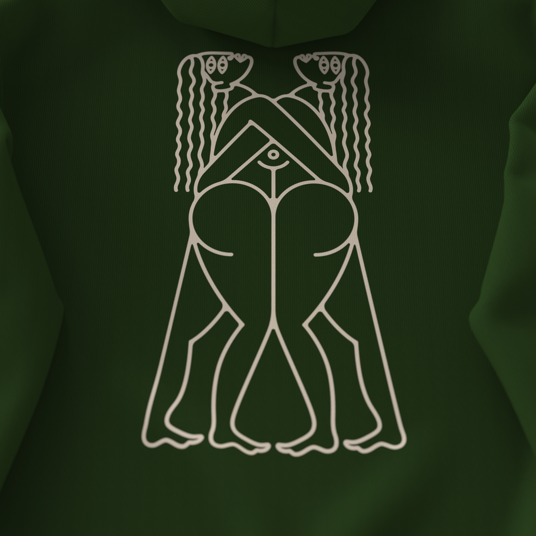 COLLÉ-SERRÉ・Hoodie unisexe・Vert forêt