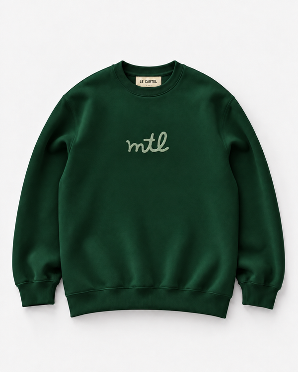 MTL・Crewneck unisexe brodé・Vert