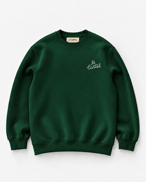 NEW OG・Crewneck unisexe brodé・Vert