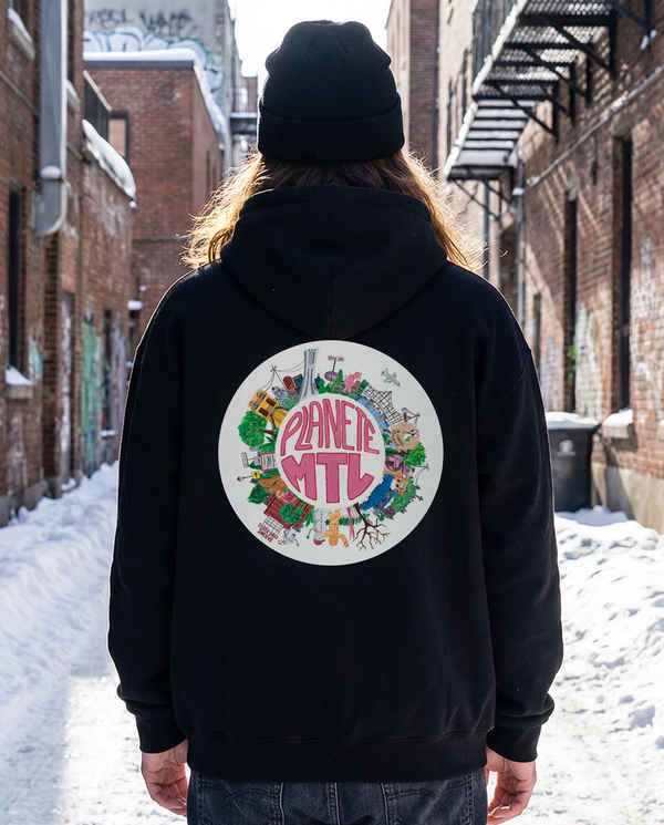 PLANÈTE MTL・Hoodie unisexe・Noir